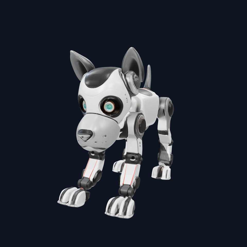 Companion Robot Dog with LED Face Panel model pack